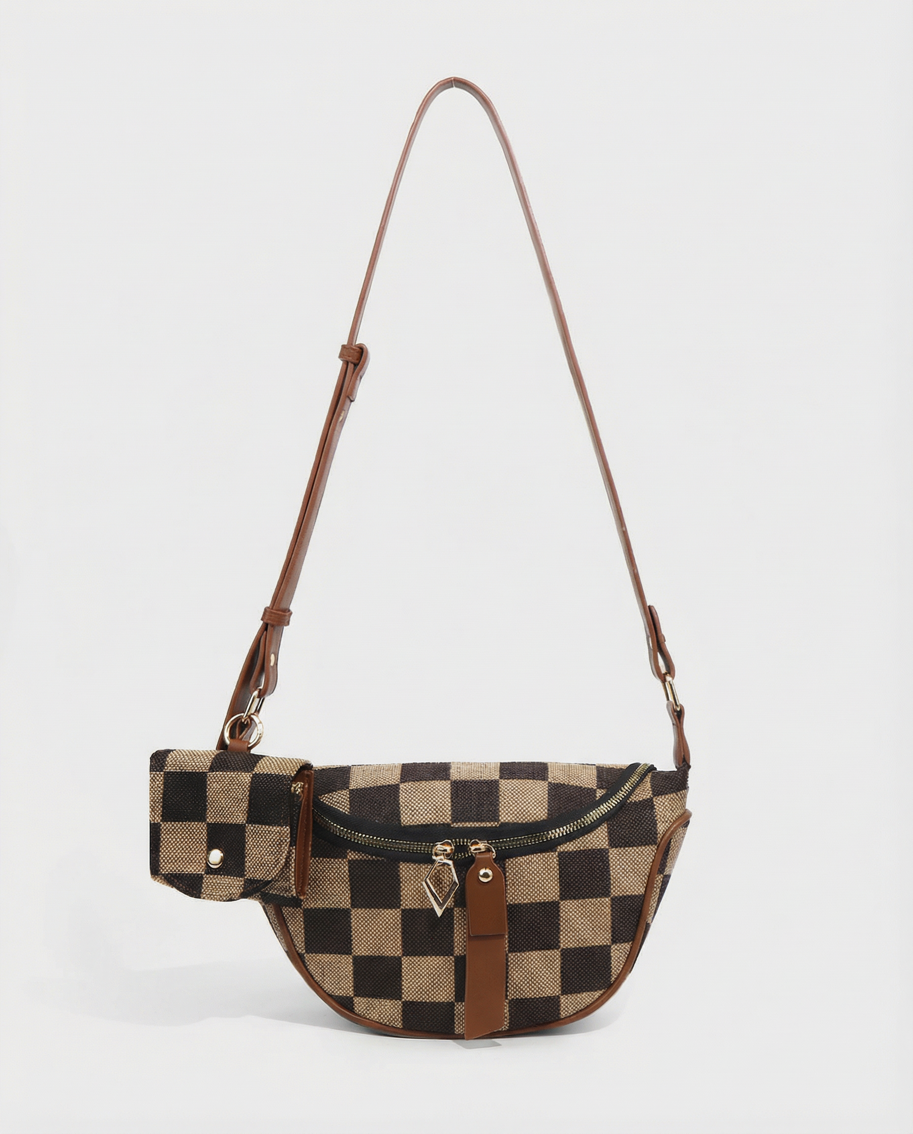 linear-gradient(125deg, #D9B894 50%, #6A3E23 50%);