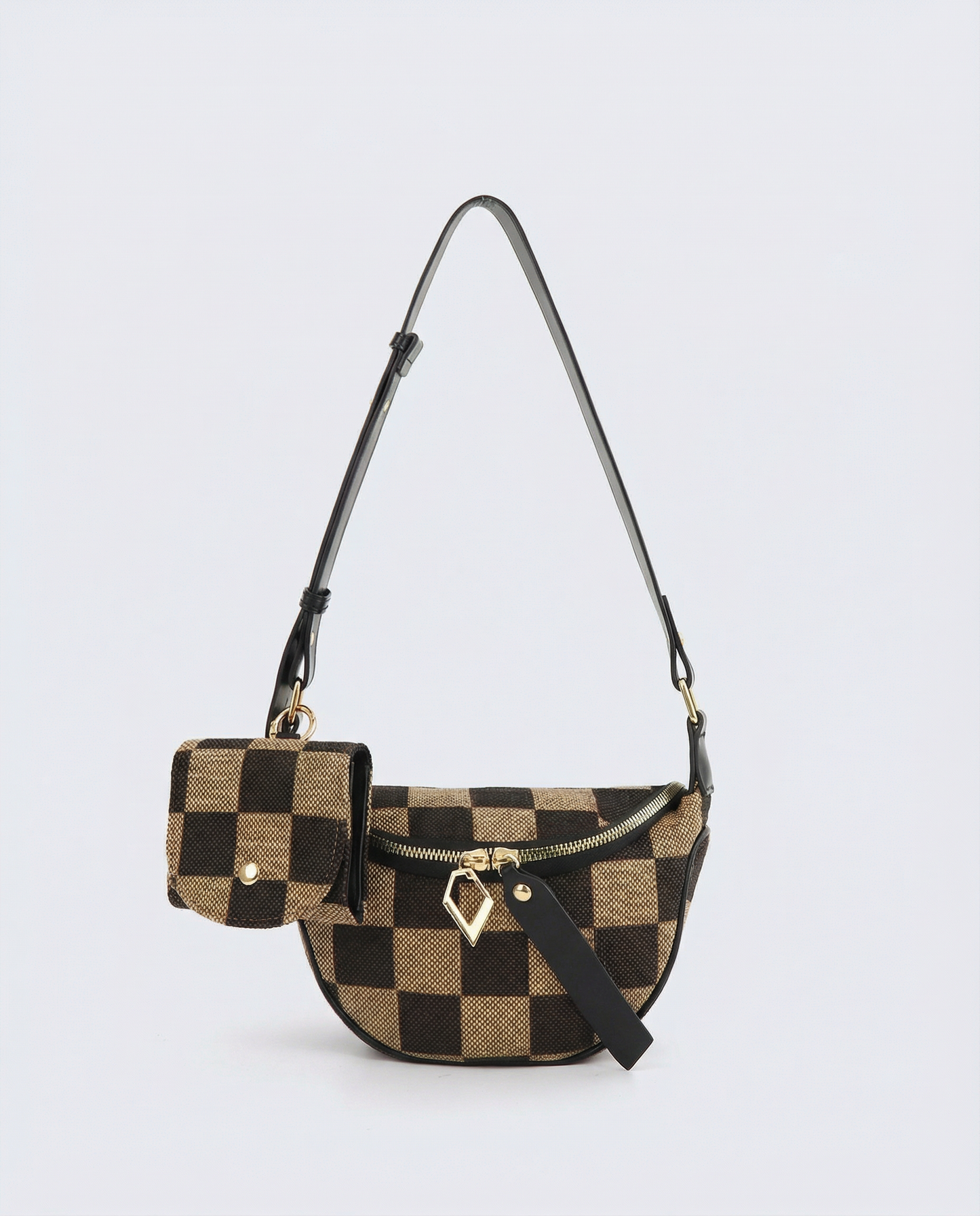 linear-gradient(125deg, #D9B894 50%, #000000 50%);