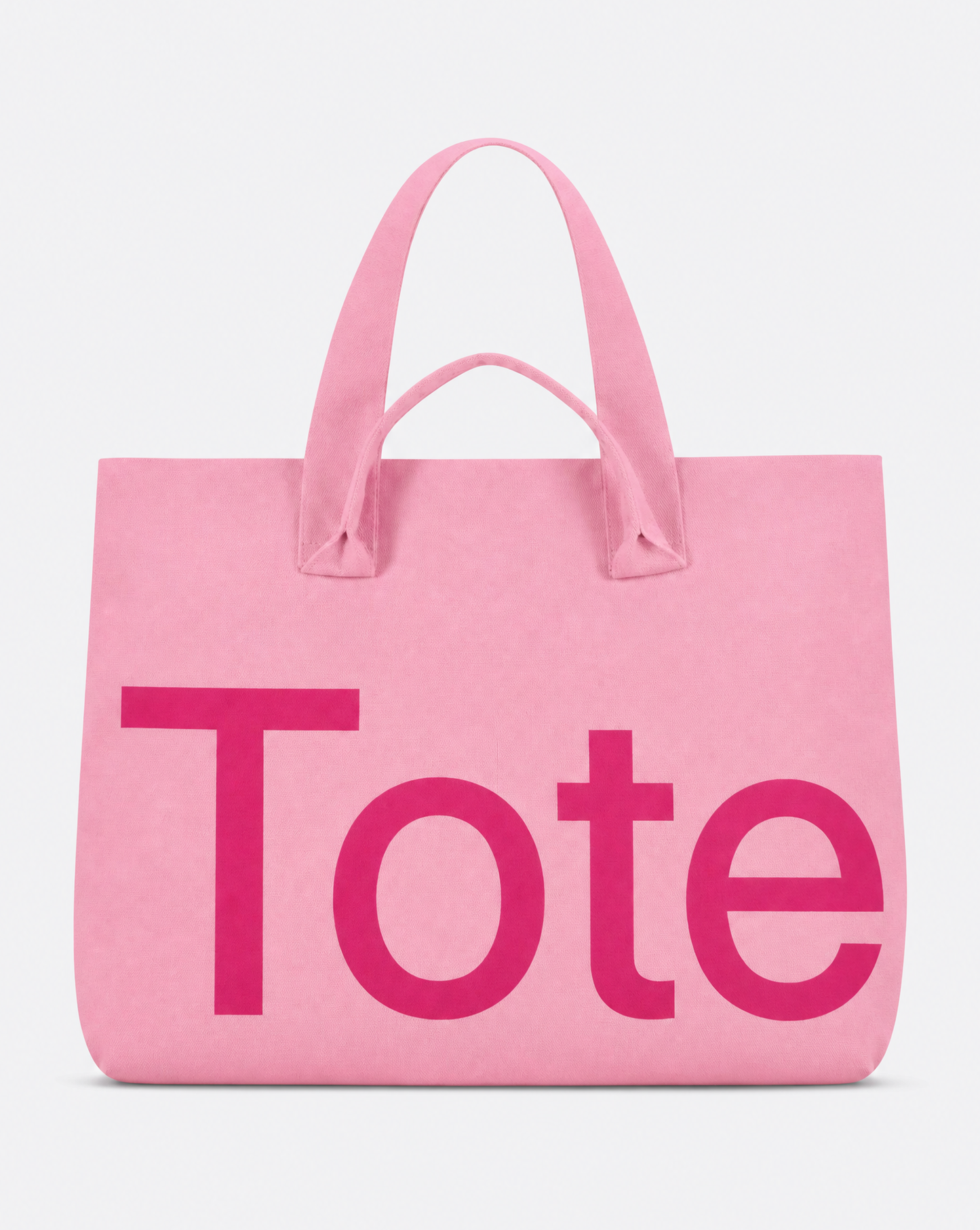 The Tribeca Tote in Raspberry, Tote-side wordmark