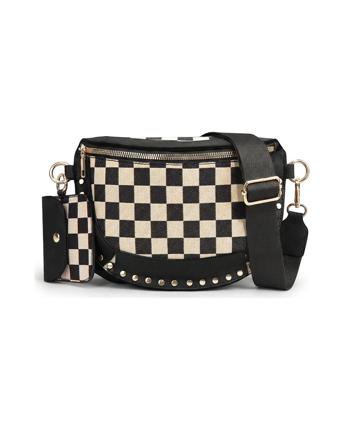 The Heritage Saddle Bag in Black Check
