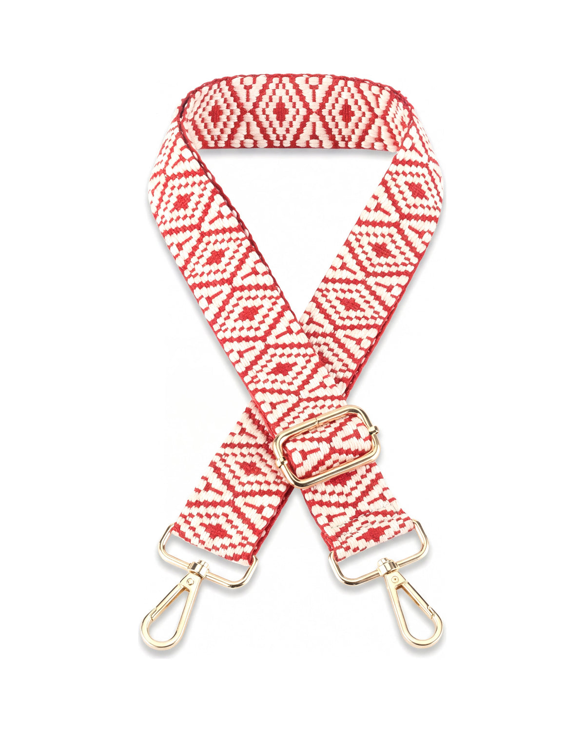 Signature Crossbody Strap in Crimson, Gold