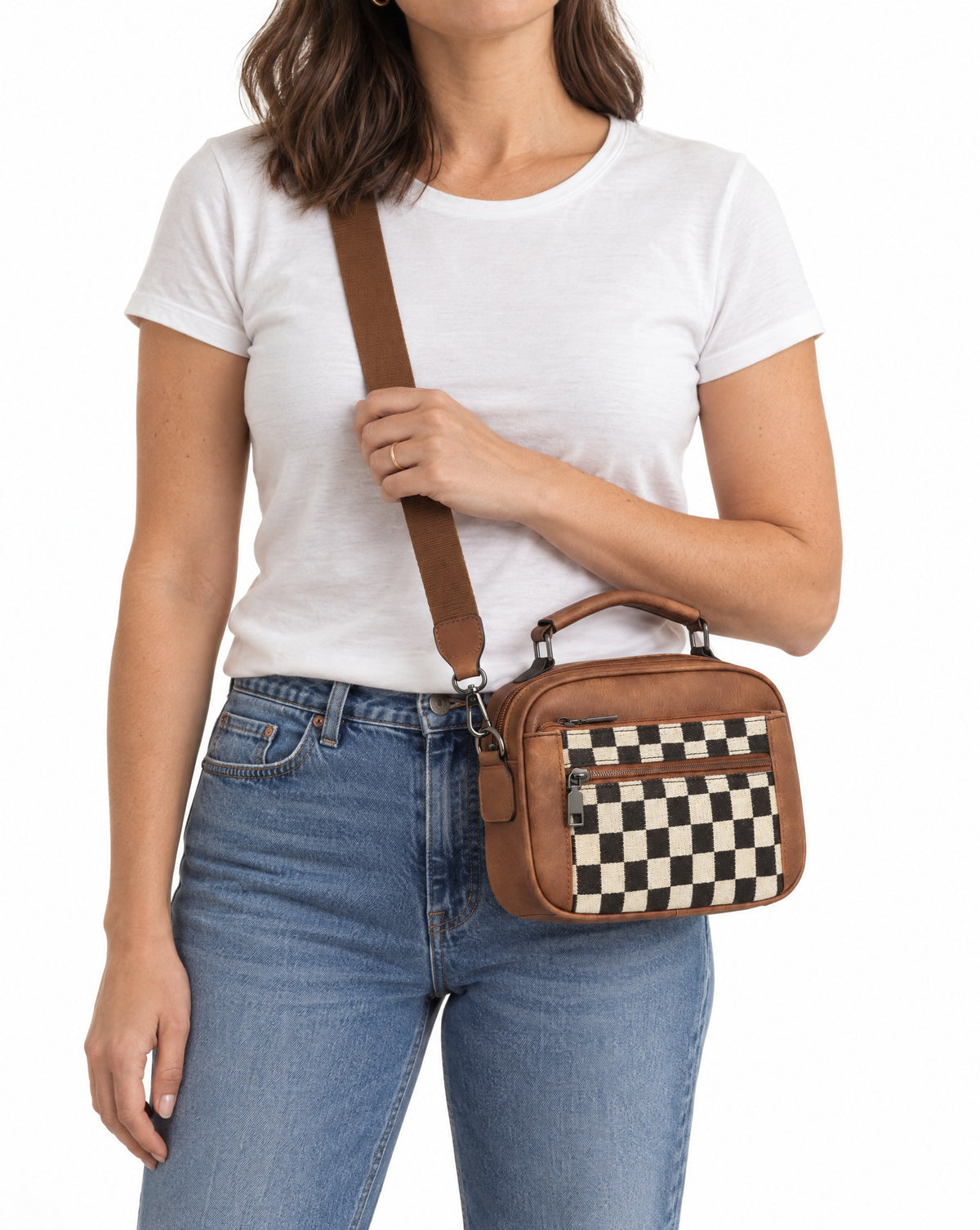 Archive Satchel on a model, studio shot