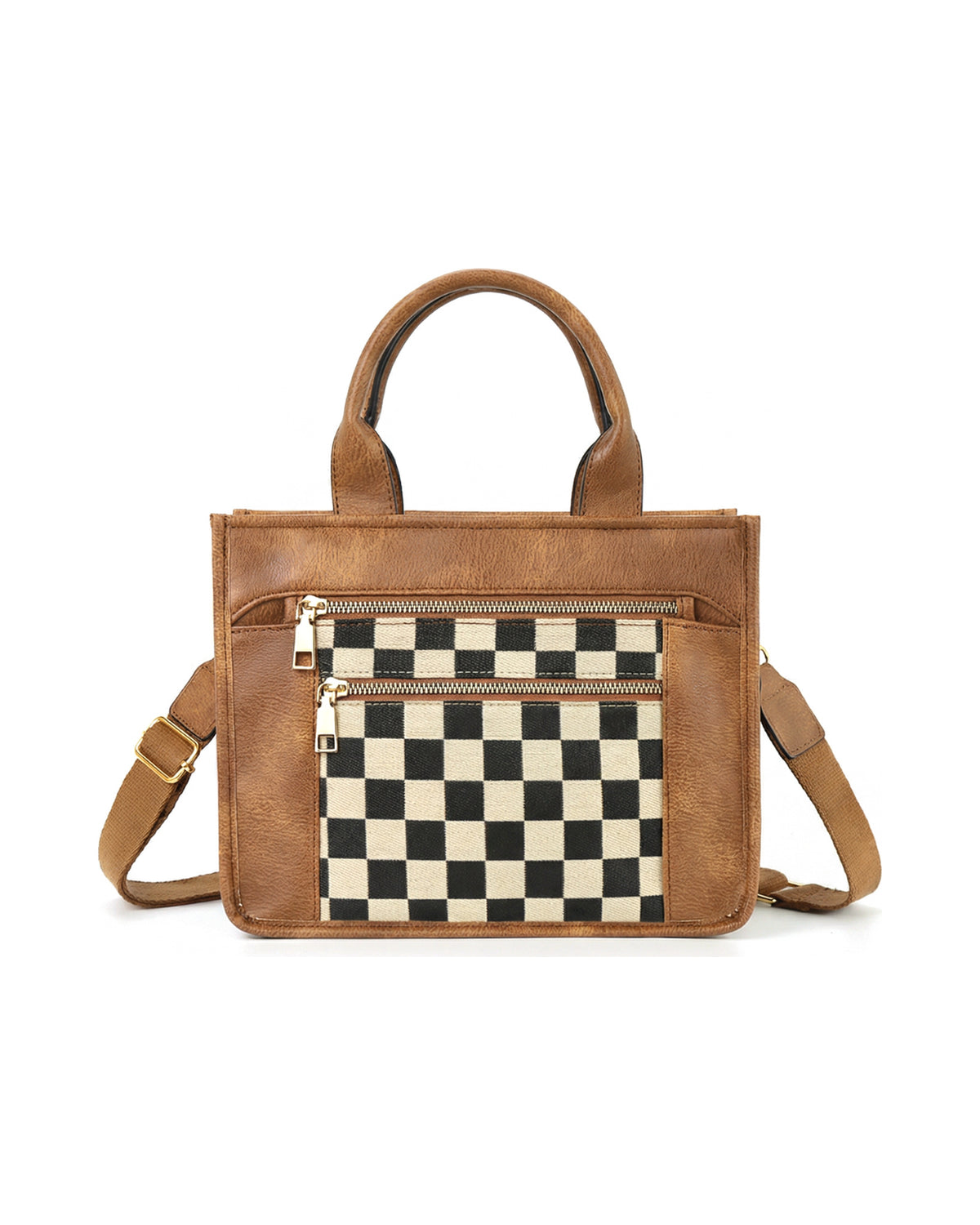 The Archive Tote in Café Check