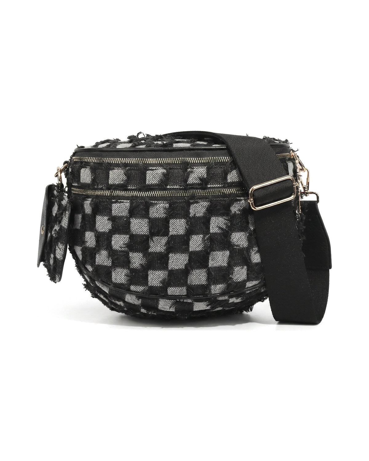 The Atlas Crossbody in Graphite Check
