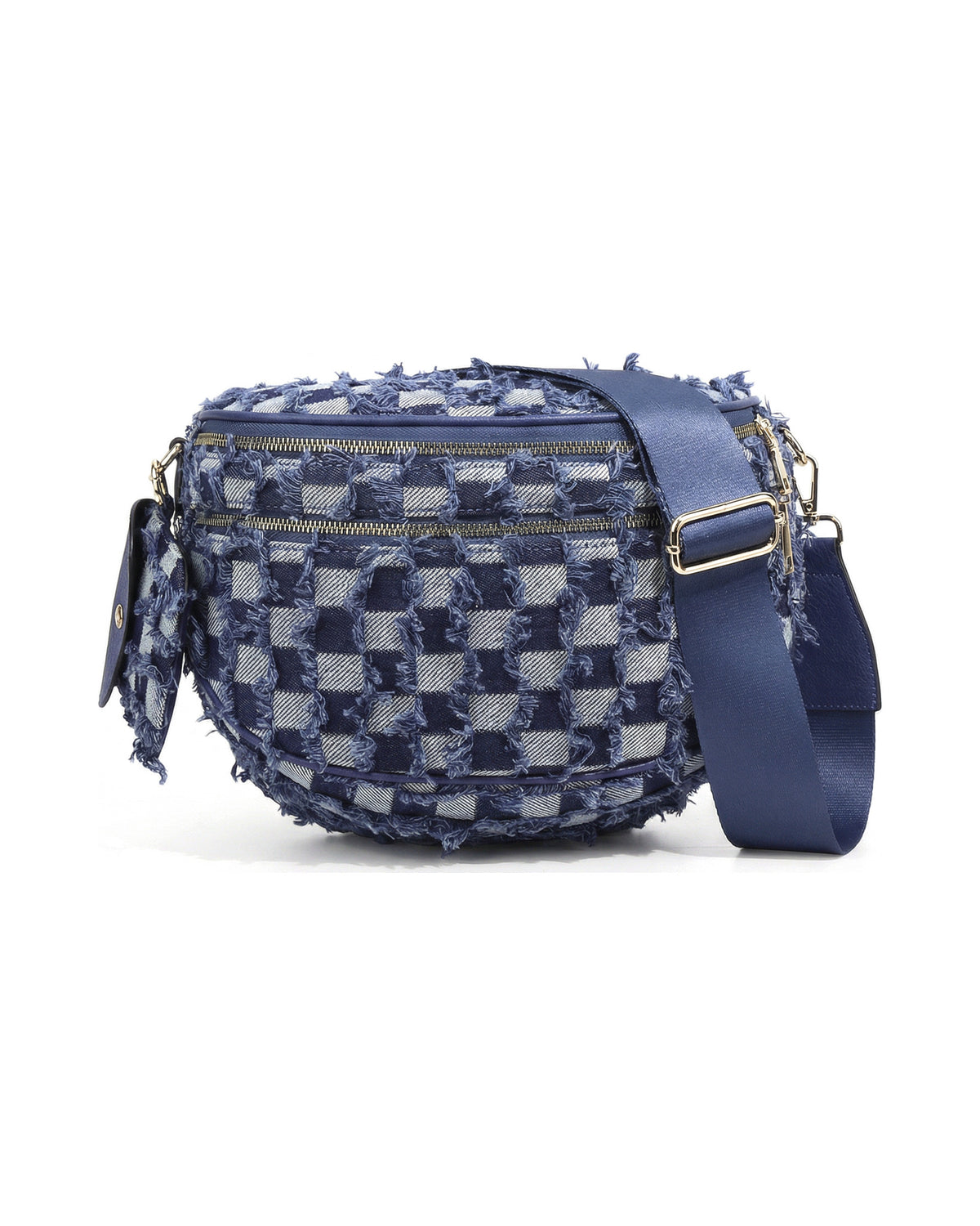 The Atlas Crossbody in Navy Check