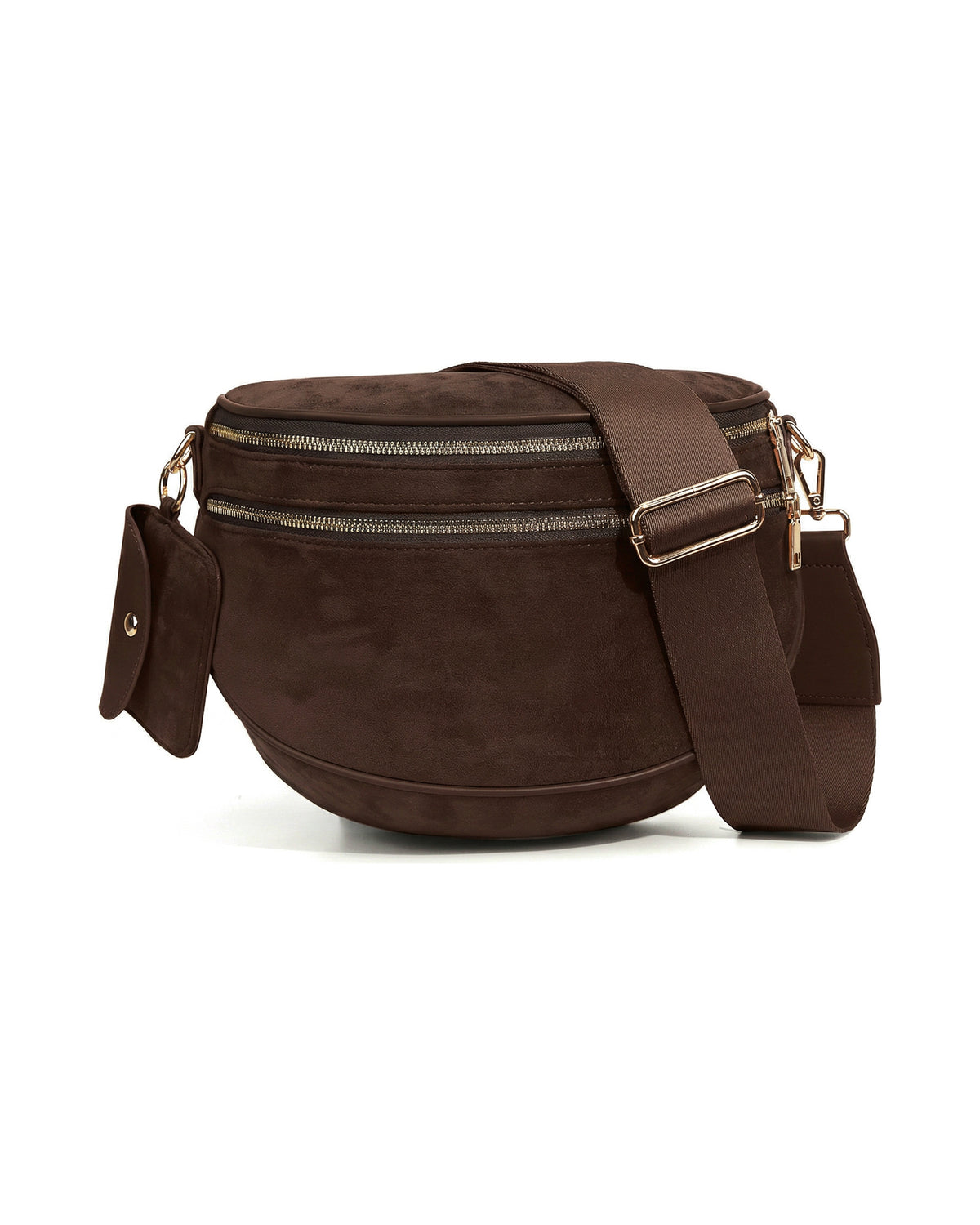 The Atlas Crossbody in Suede Espresso