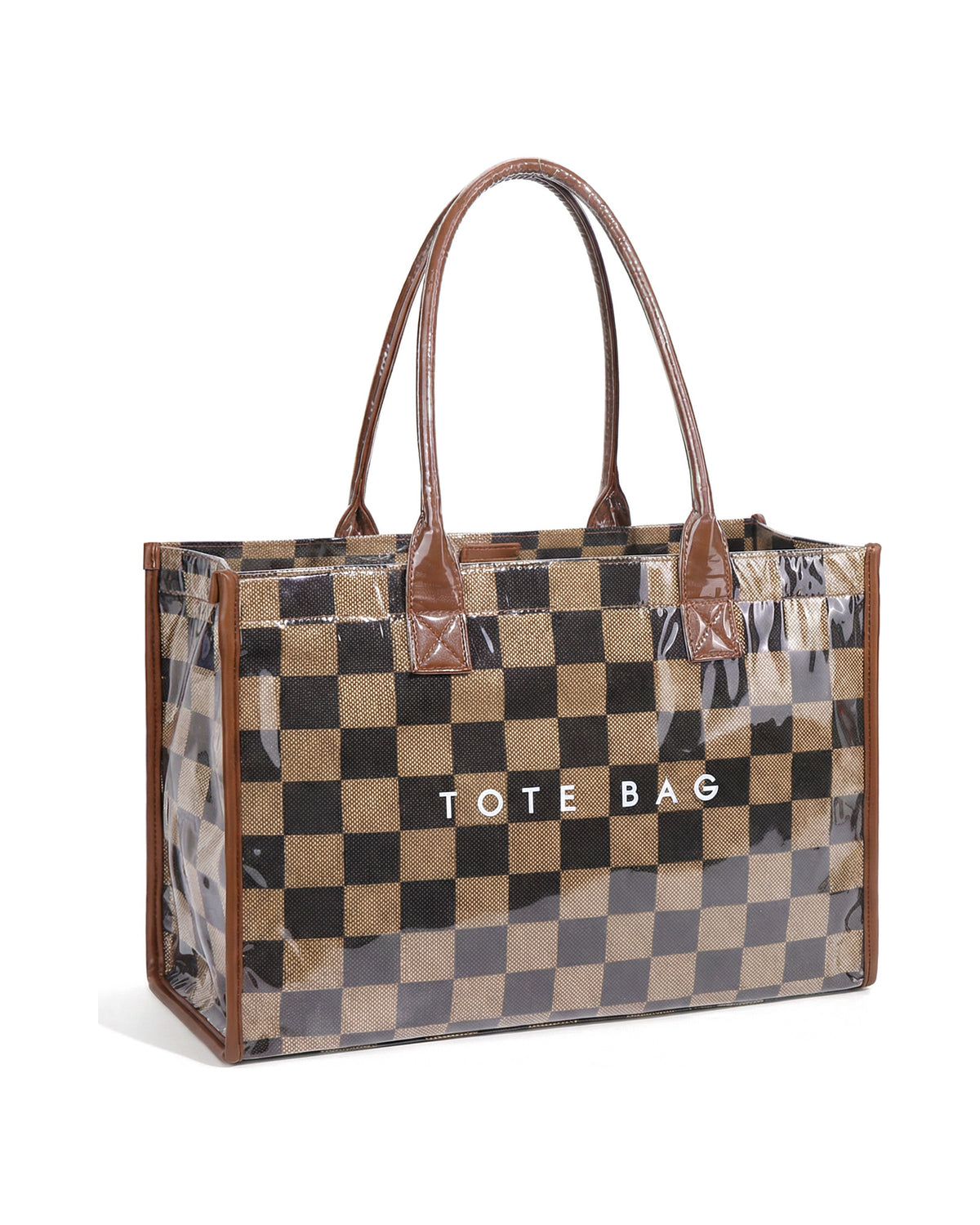 The Gloss Tote in Cocoa Check