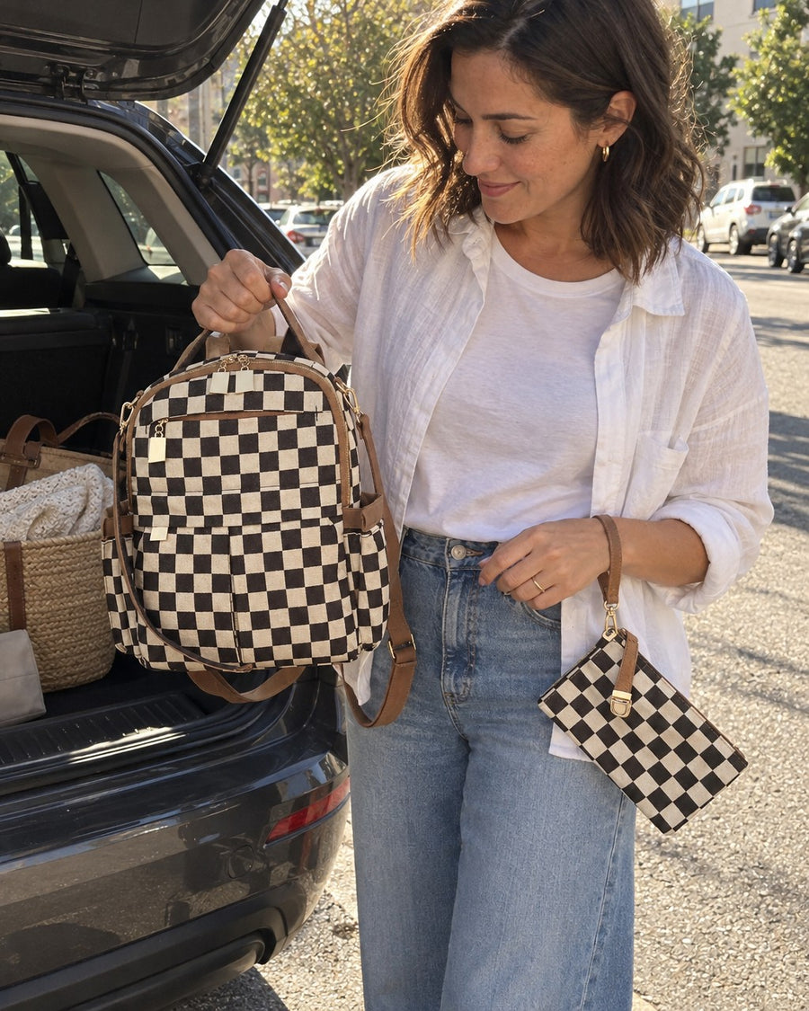 Hudson Backpack styled on a model