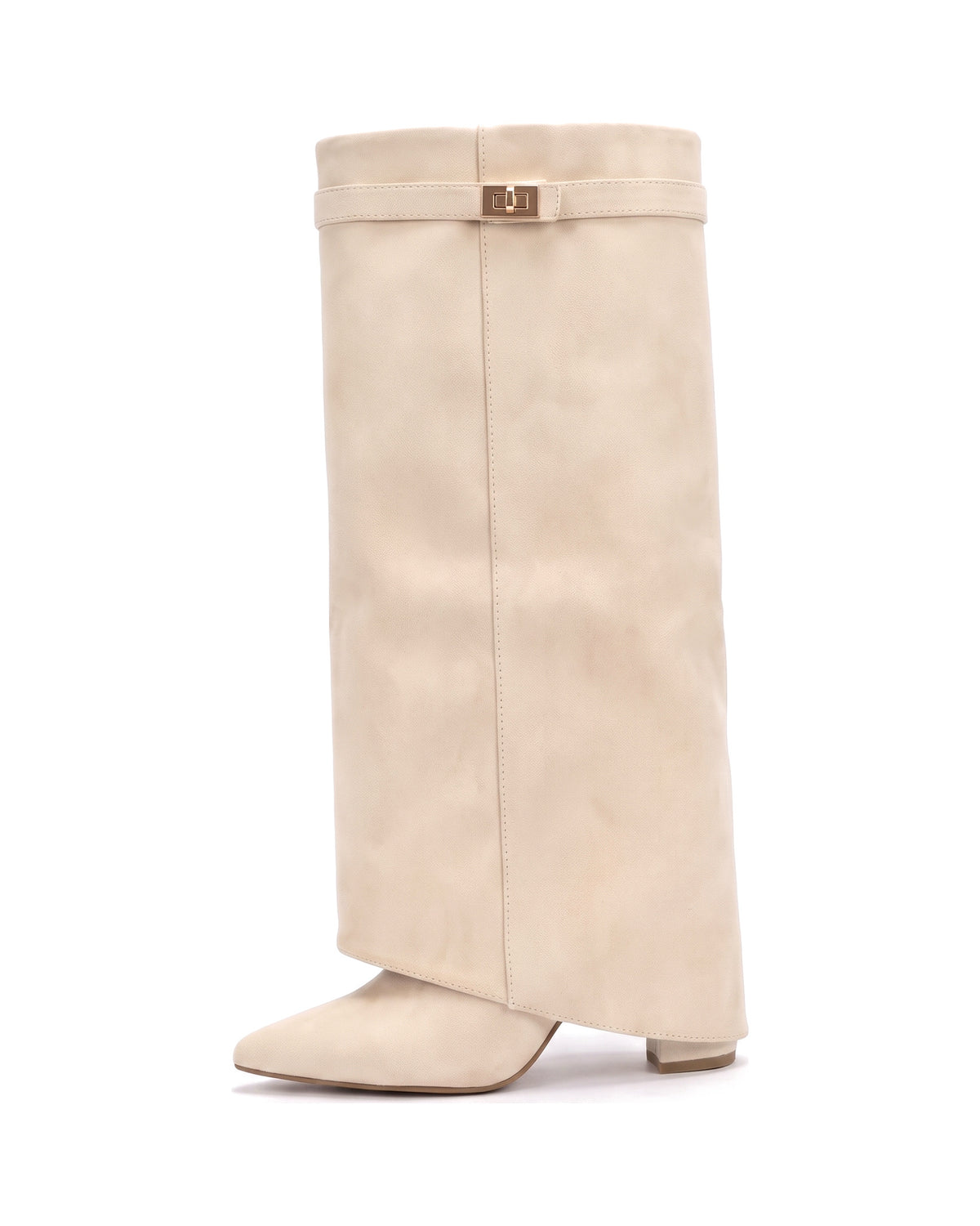 The Marlowe Boot in Cream Suede, 2.2" (5.5cm), US 5