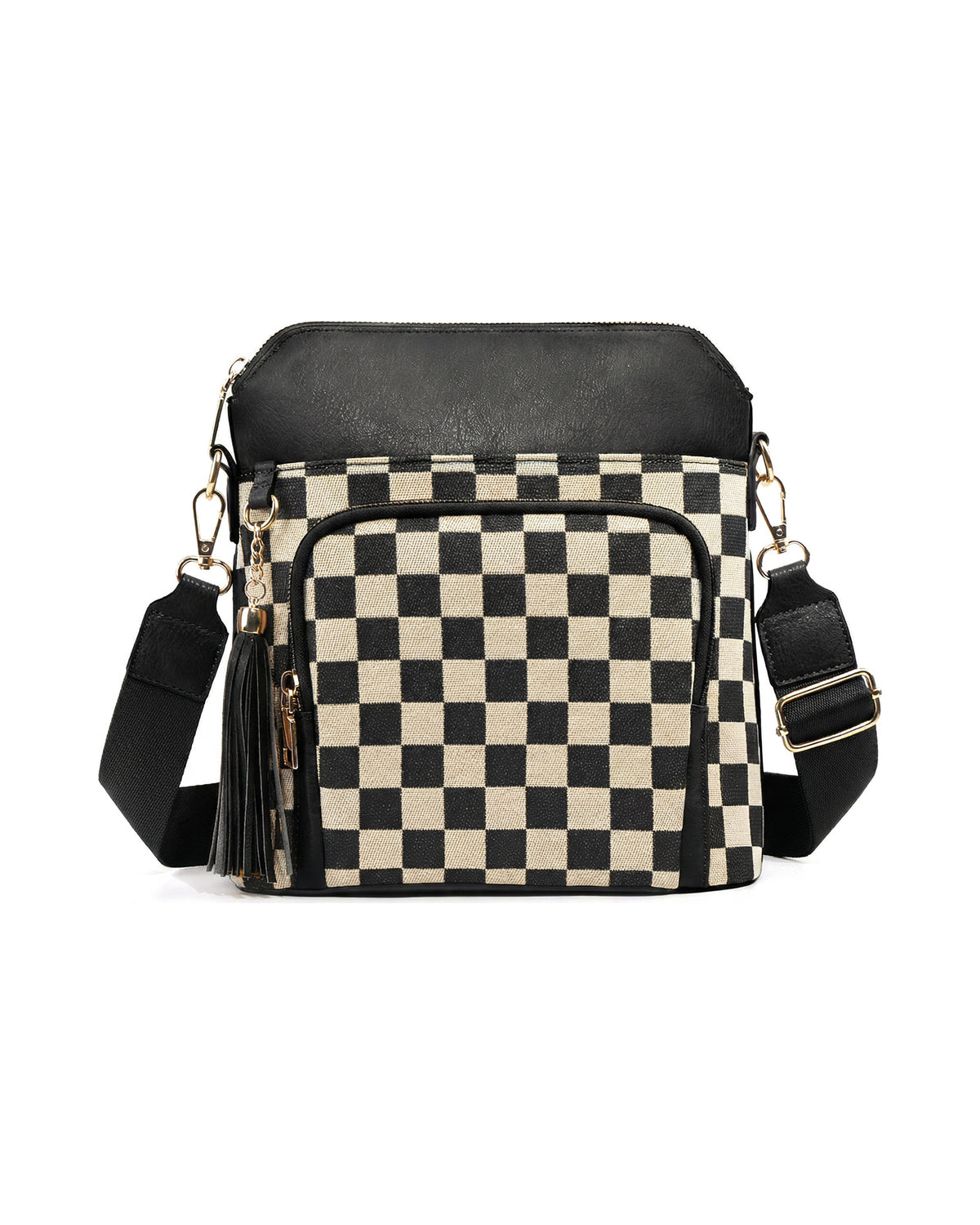 The Porter Crossbody in Black Check