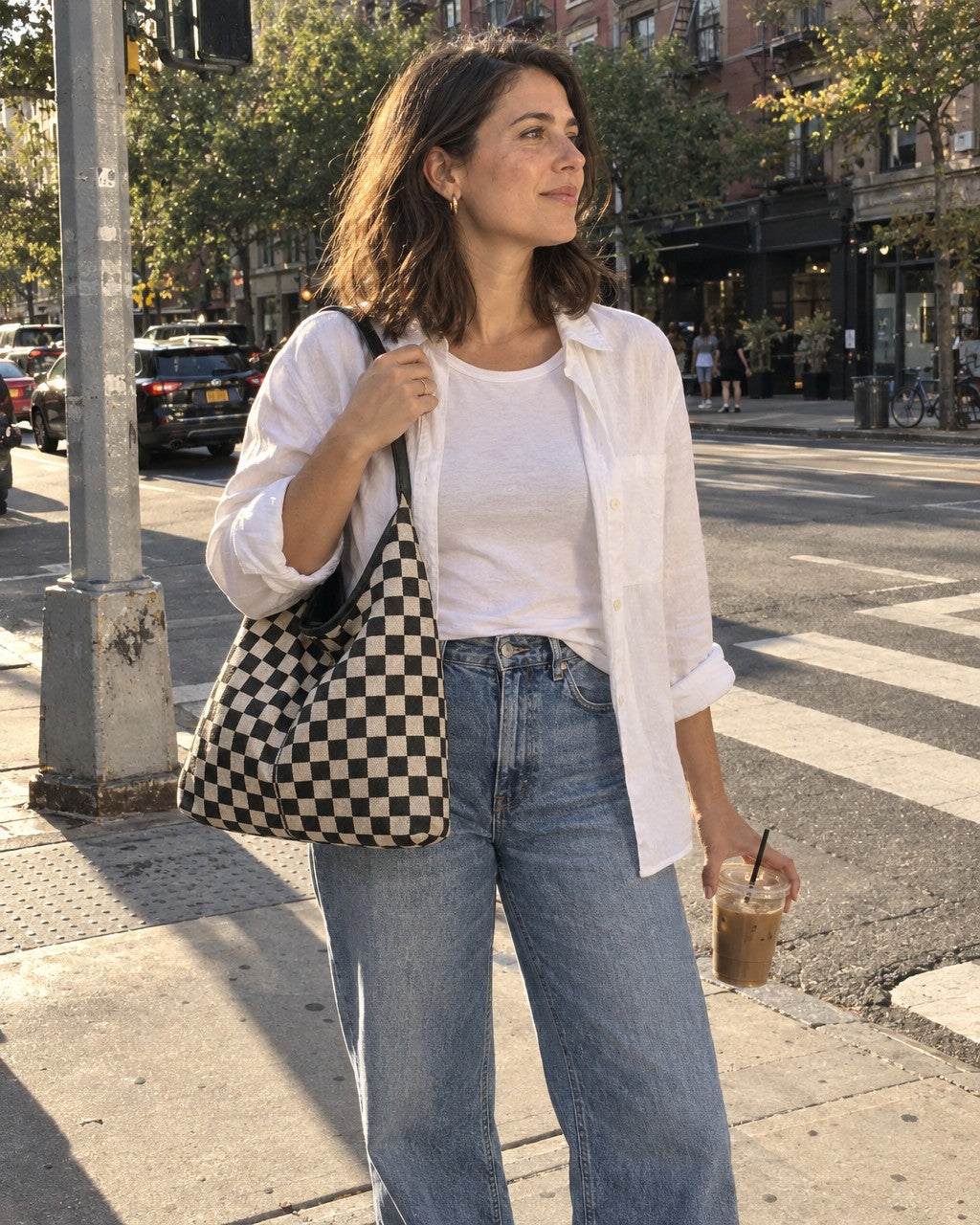 Sadie Shoulder styled on a model
