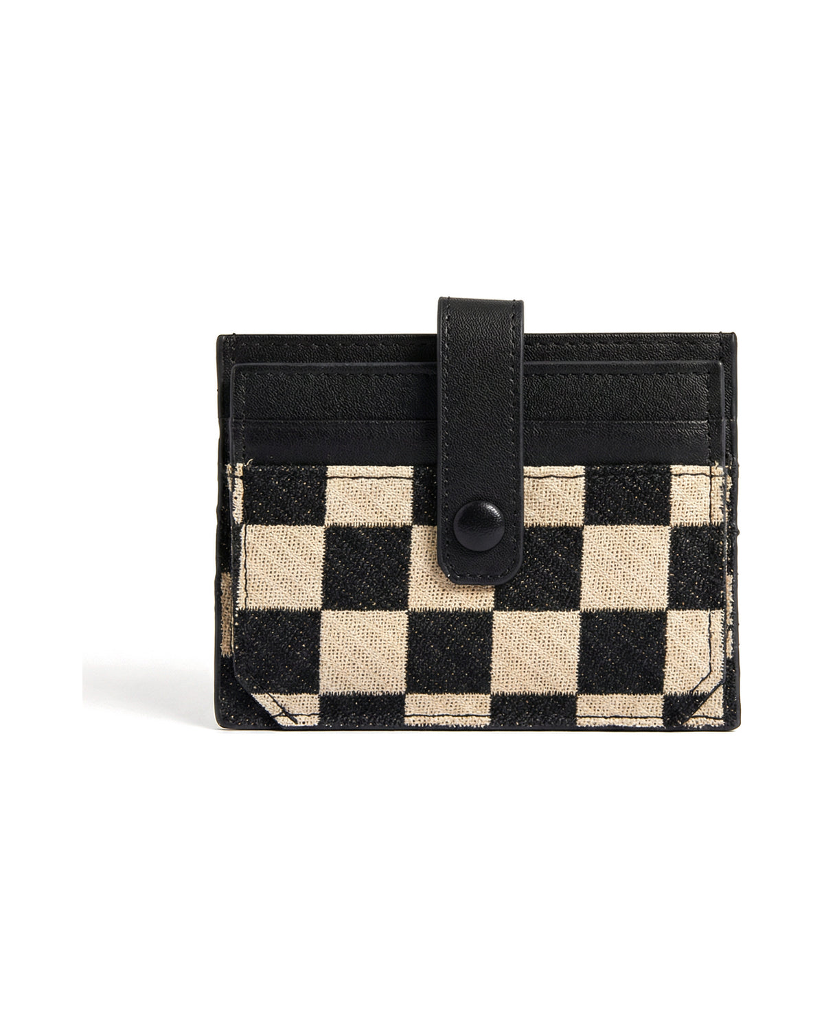 Slim Fold Cardholder in Black Check