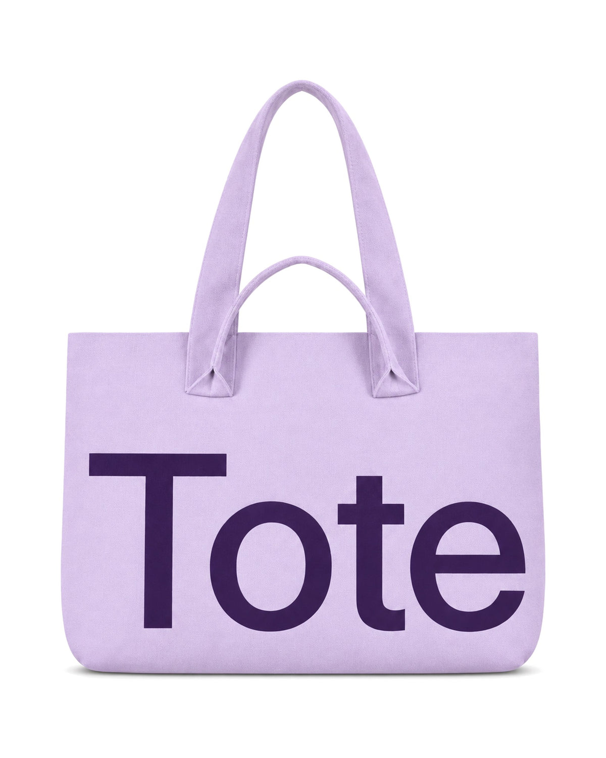 The Tribeca Tote in Lavender/Purple, Tote-side wordmark