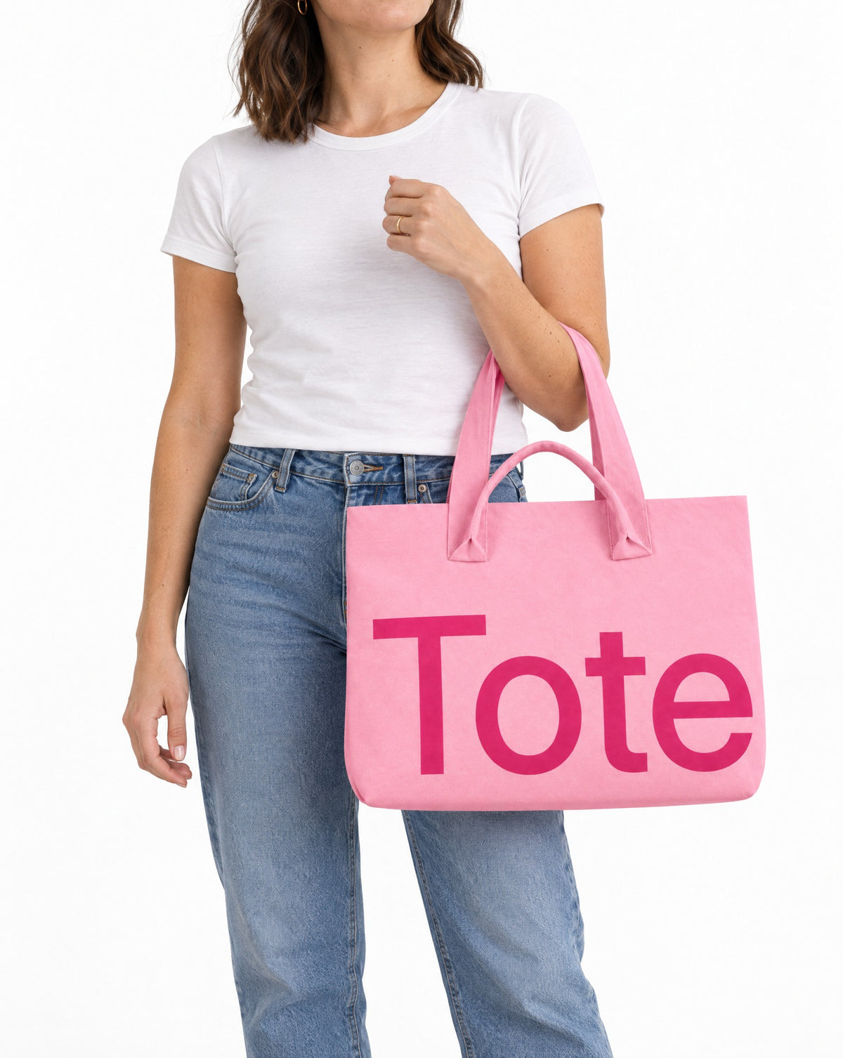 Tribeca Tote on a model, studio shot