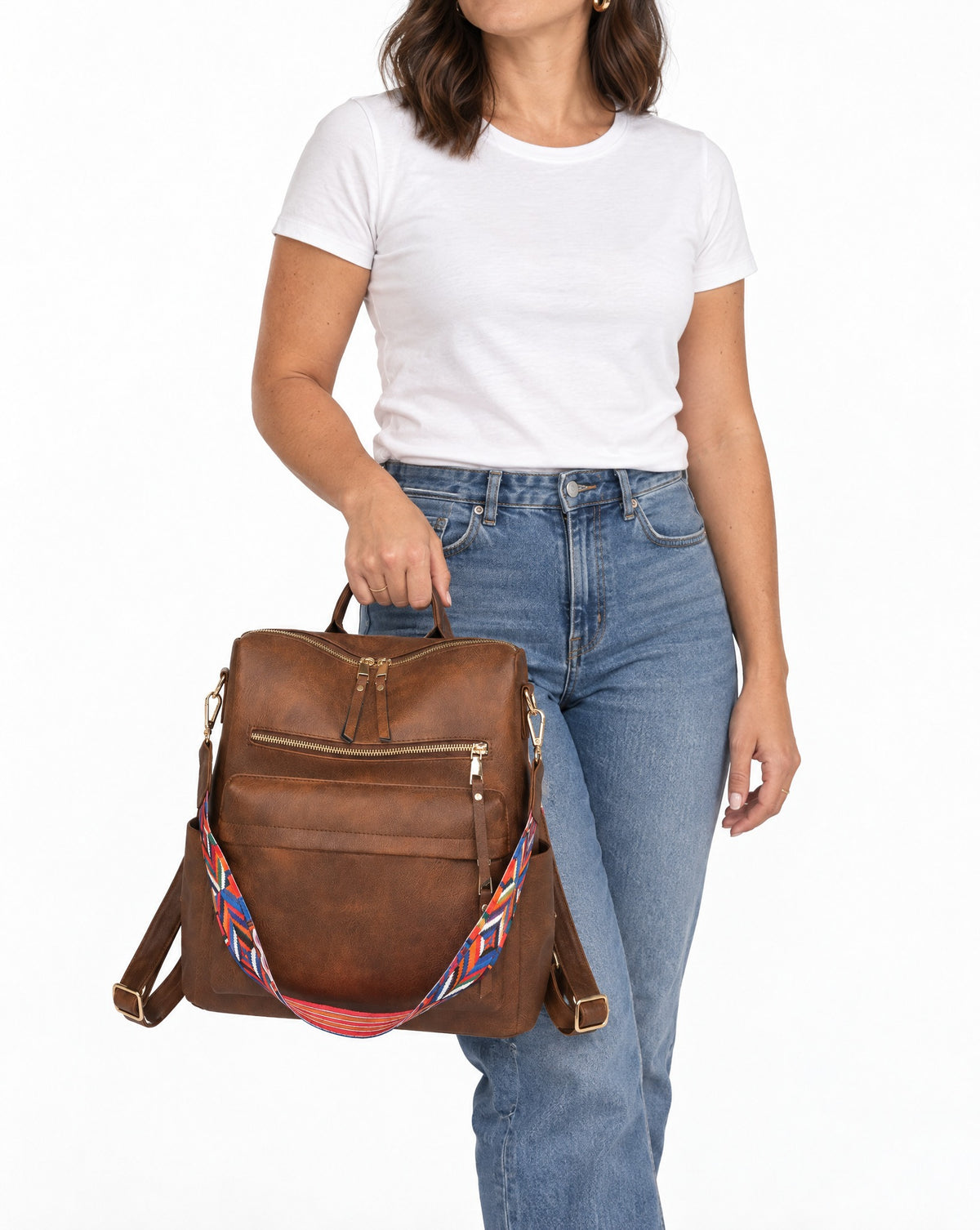 Vivienne Backpack on a model, studio shot